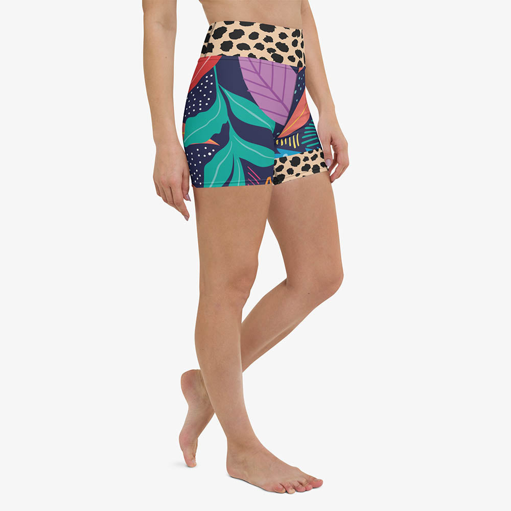 Animal Leaves Yoga Shorts
