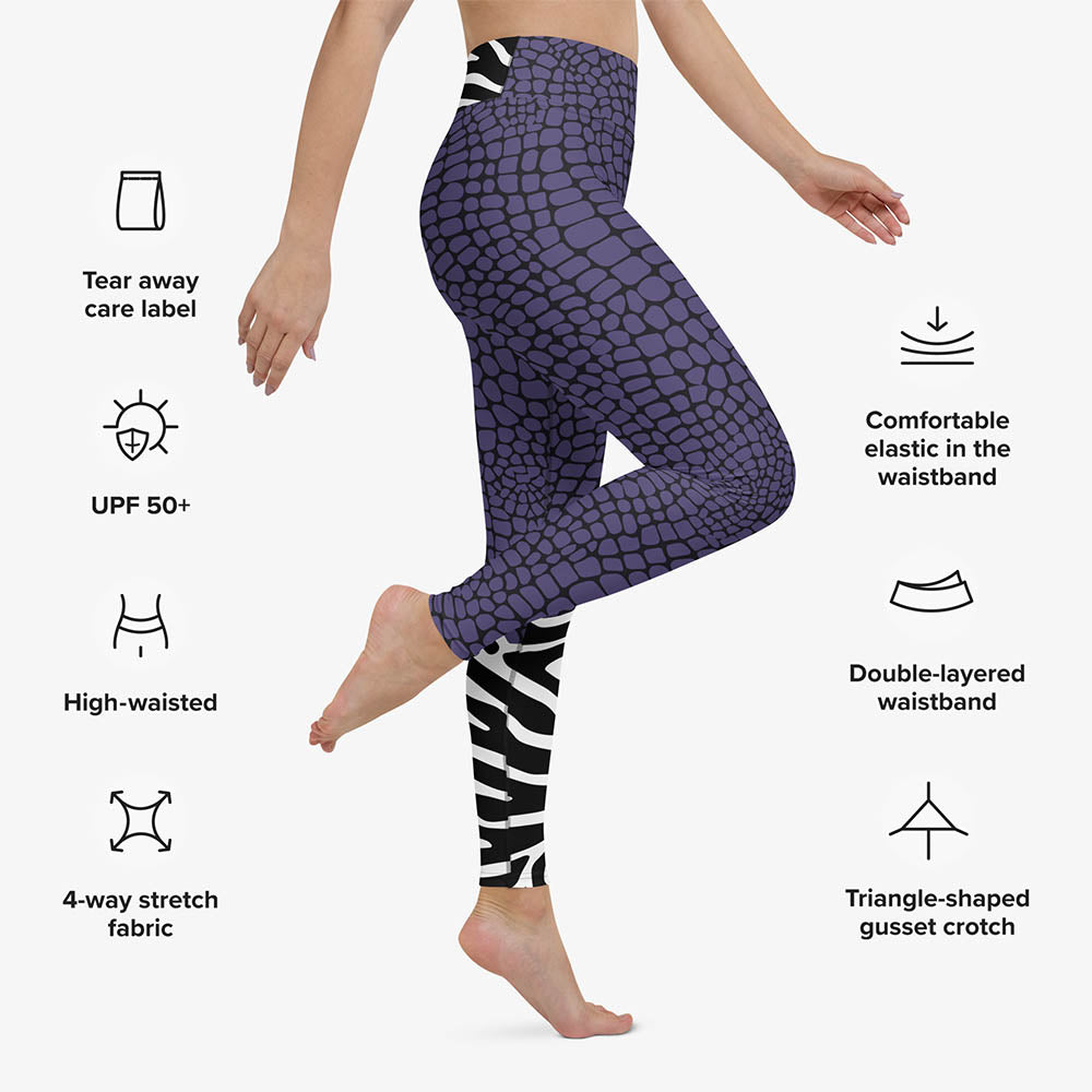 CrocoZebra Leggings – Purple