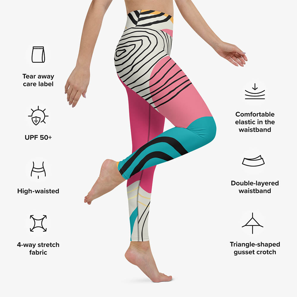 Modernist Leggings – Fuchsia/Turquoise