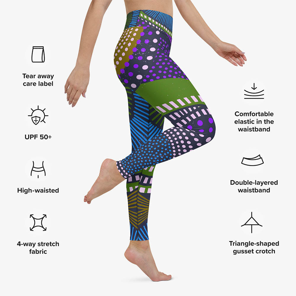 Ethno Pop Leggings – Blue/Green