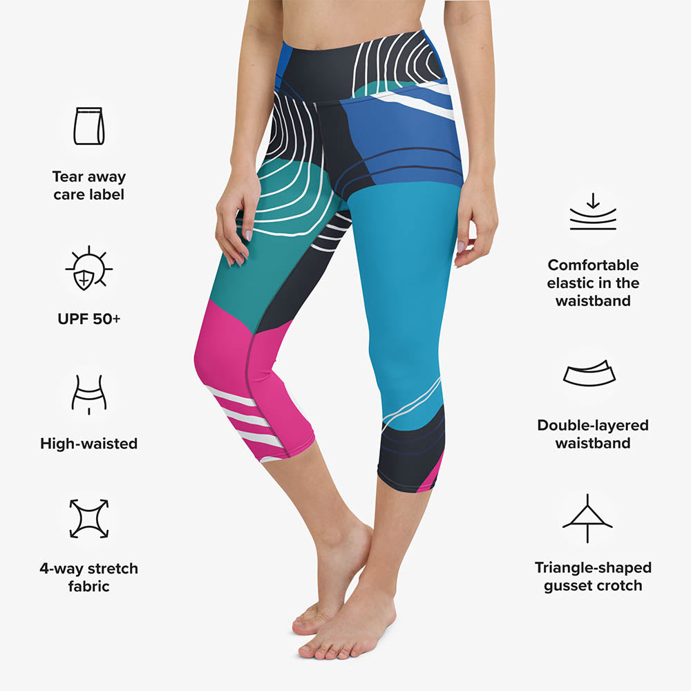 Modernist Capris – Blue/Pink