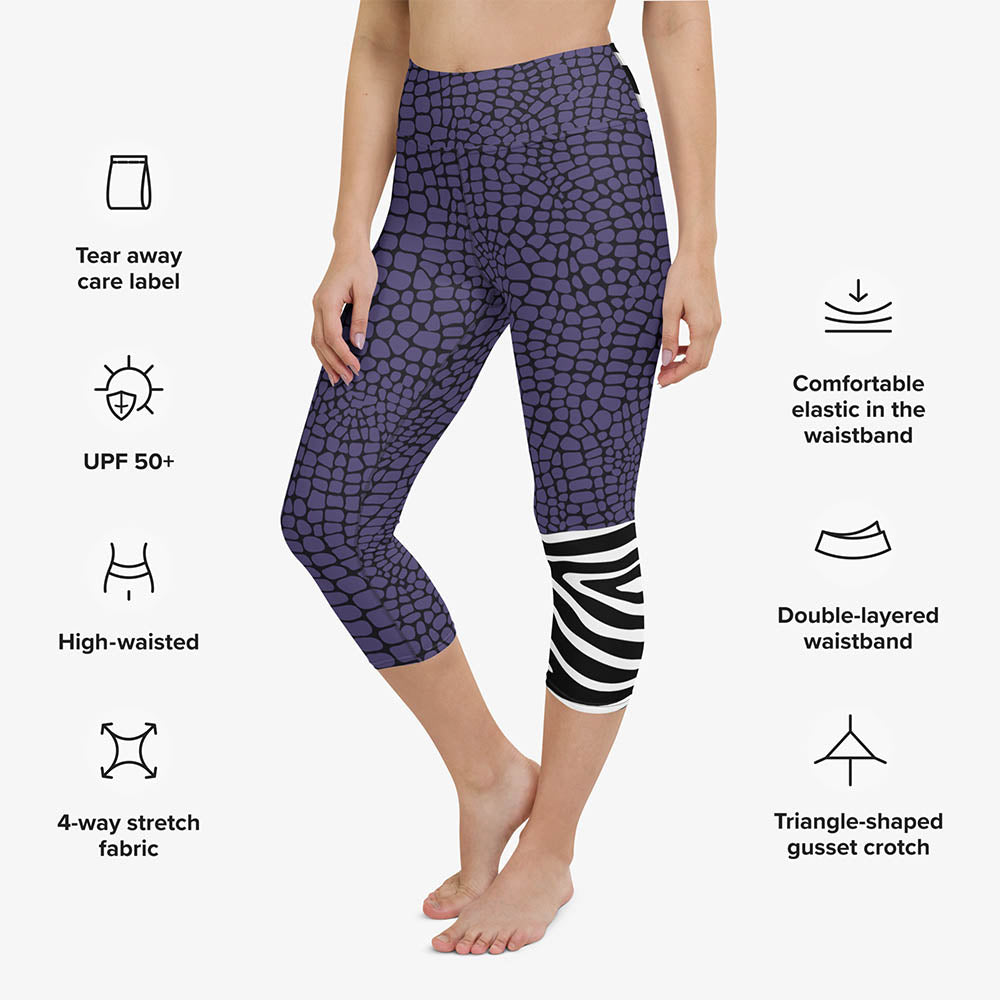 CrocoZebra Capris – Purple