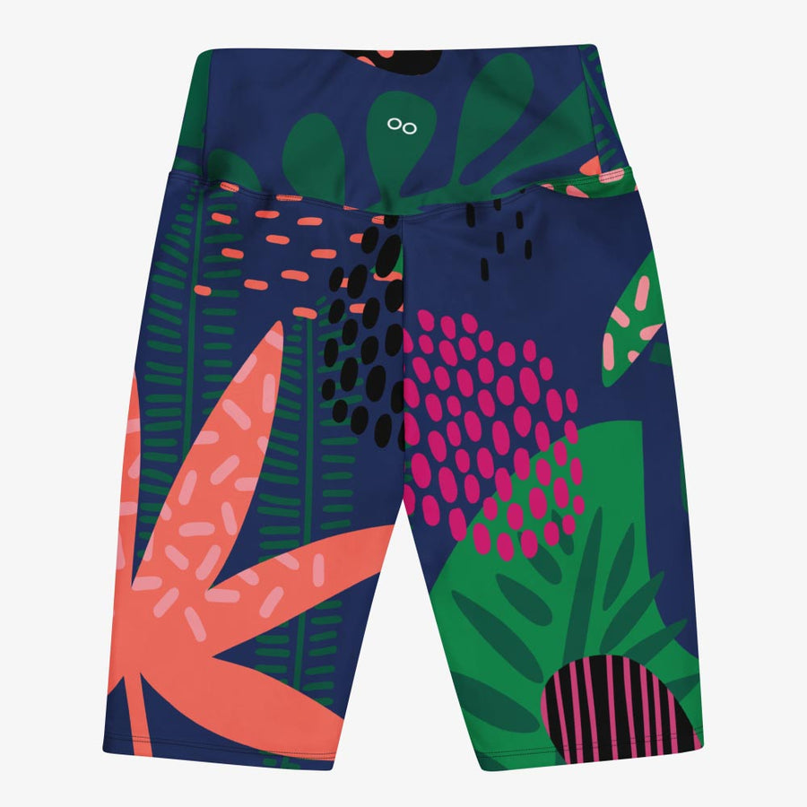 Biker Shorts "Floral Funk" Blue, Green, Coral