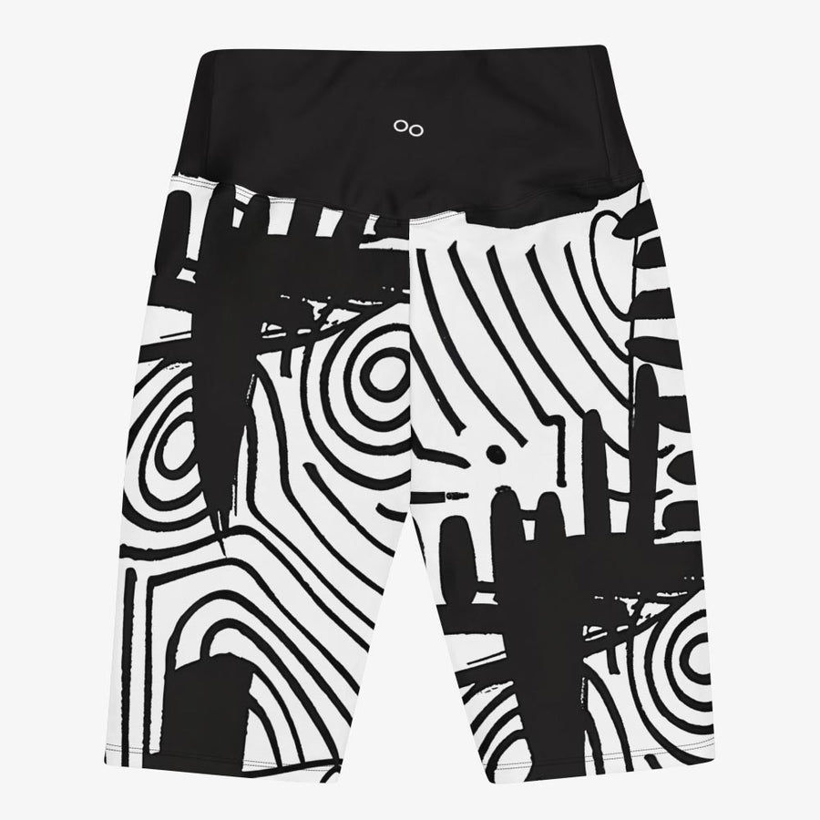 Biker Shorts "Black and Wow" Black White