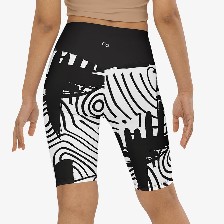 Biker Shorts "Black and Wow" Black White
