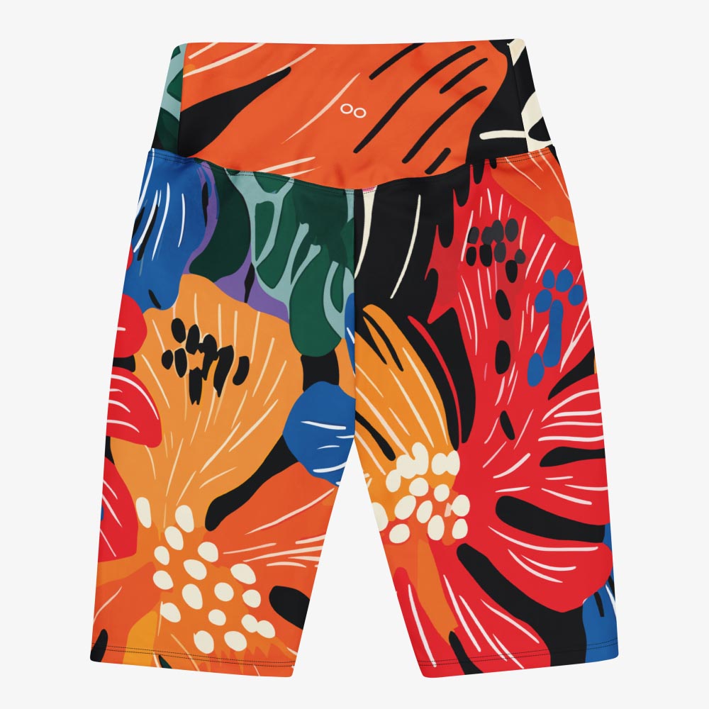 Stripes & Petals Biker Shorts