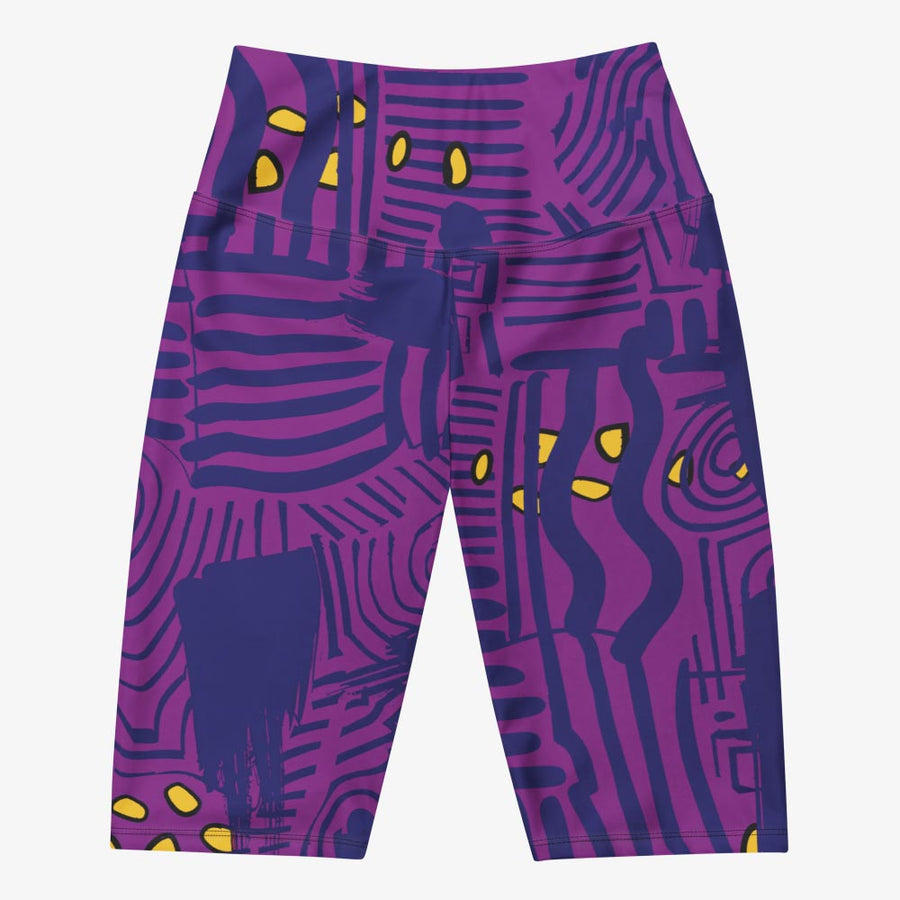 Biker Shorts "Electric Maze" Purple/Yellow
