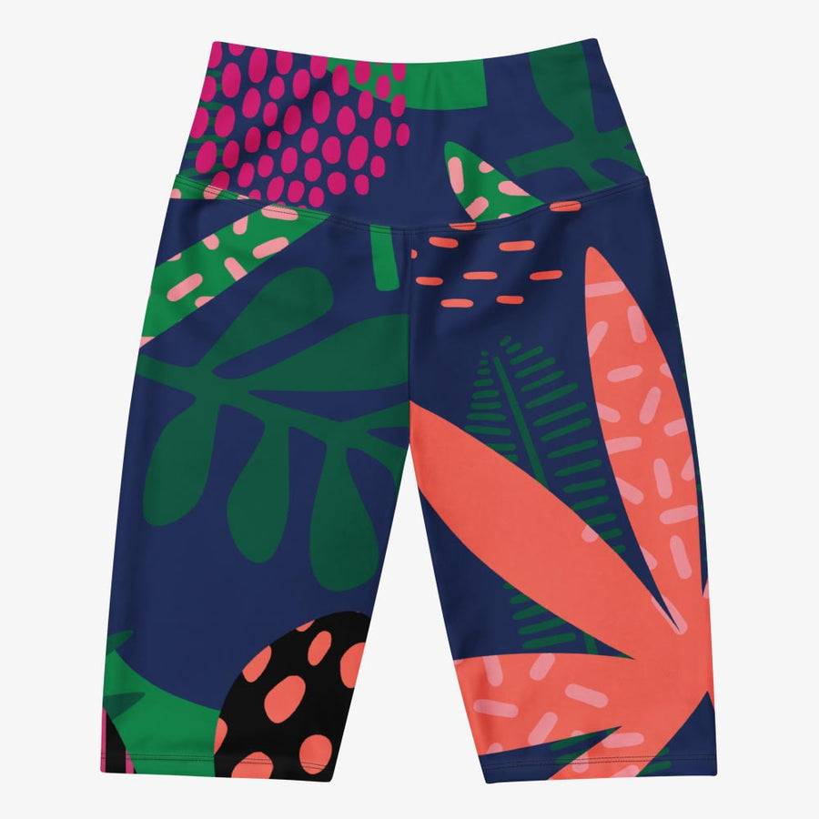 Biker Shorts "Floral Funk" Blue, Green, Coral
