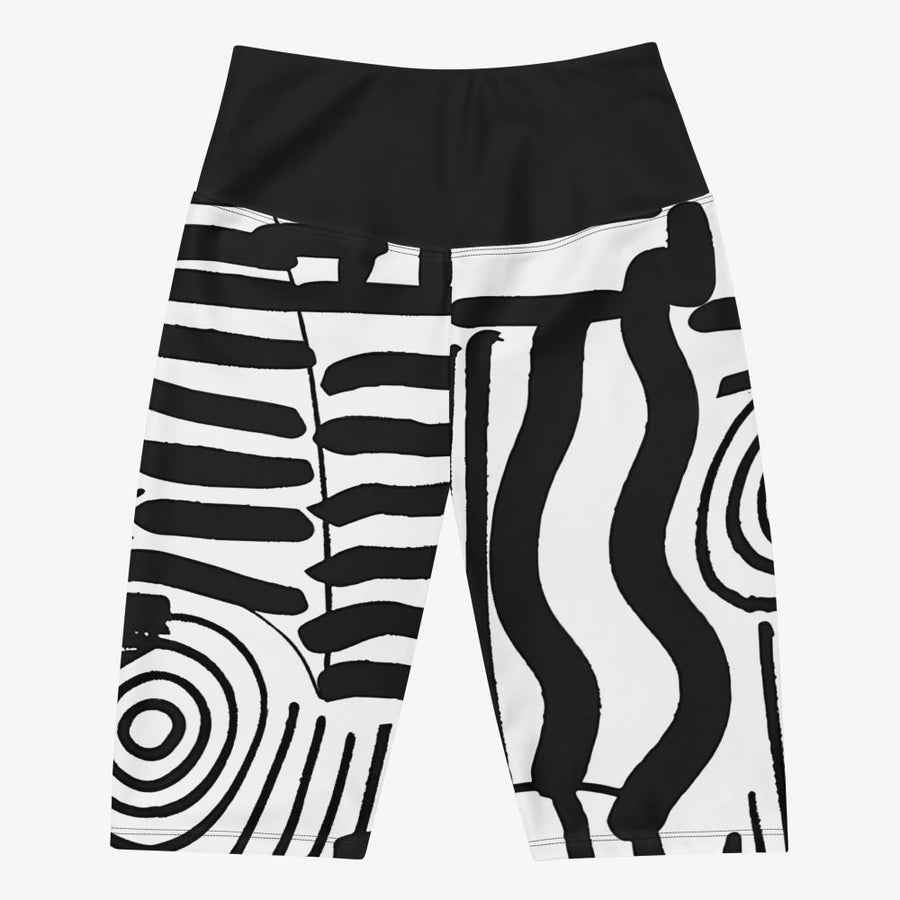 Biker Shorts "Black and Wow" Black White