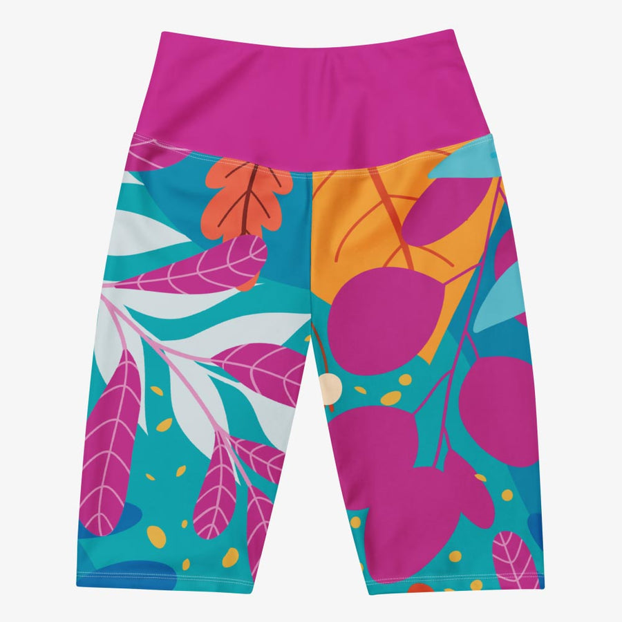 Biker Shorts "Petal Party" Turquoise/Fuchsia