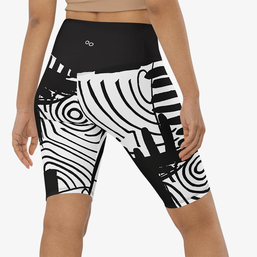 Biker Shorts "Black and Wow" Black White