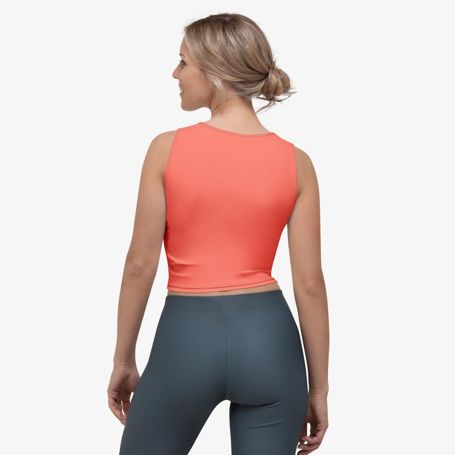 Monochrome Crop Top "Floral Funk" (Coral)