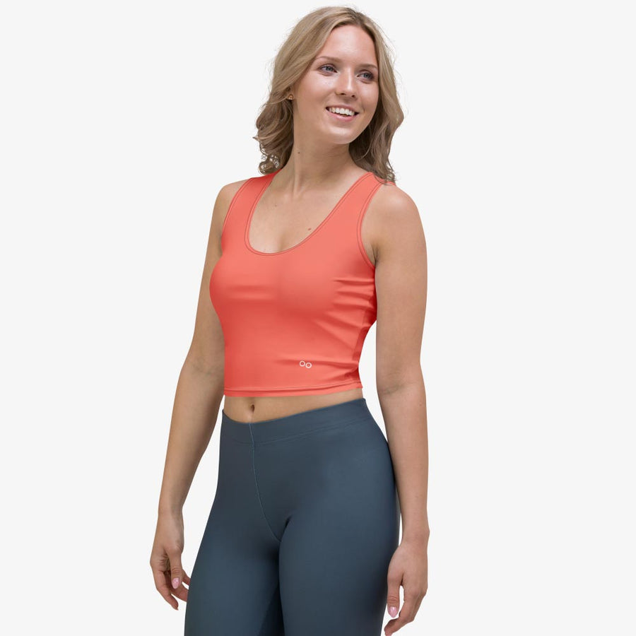 Monochrome Crop Top "Floral Funk" (Coral)