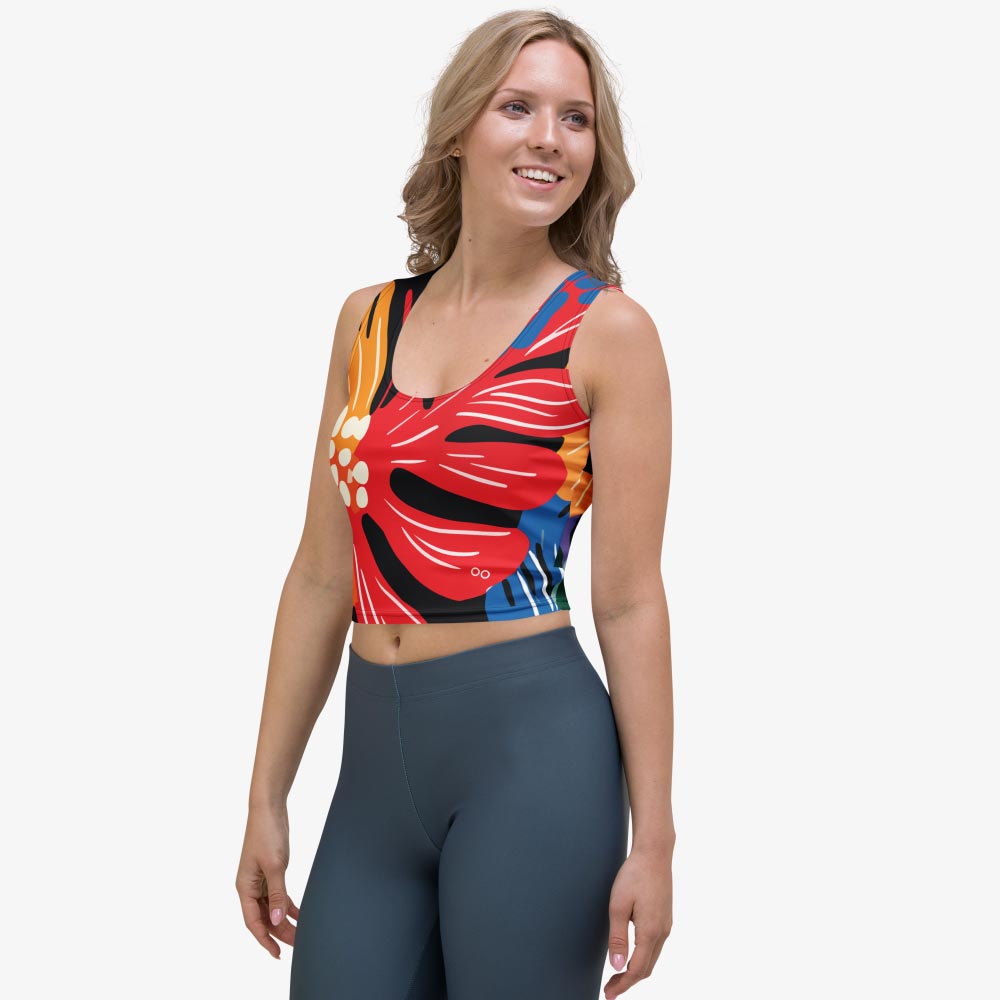 Stripes & Petals Crop Top