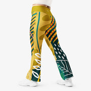 WAREHOUSE Recycled Flare leggings "Tropics" Olive/Green