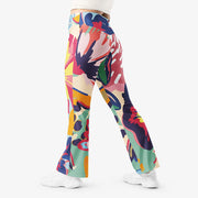 WAREHOUSE Recycled Flare leggings "Flower Splash" Red/Yellow/Blue