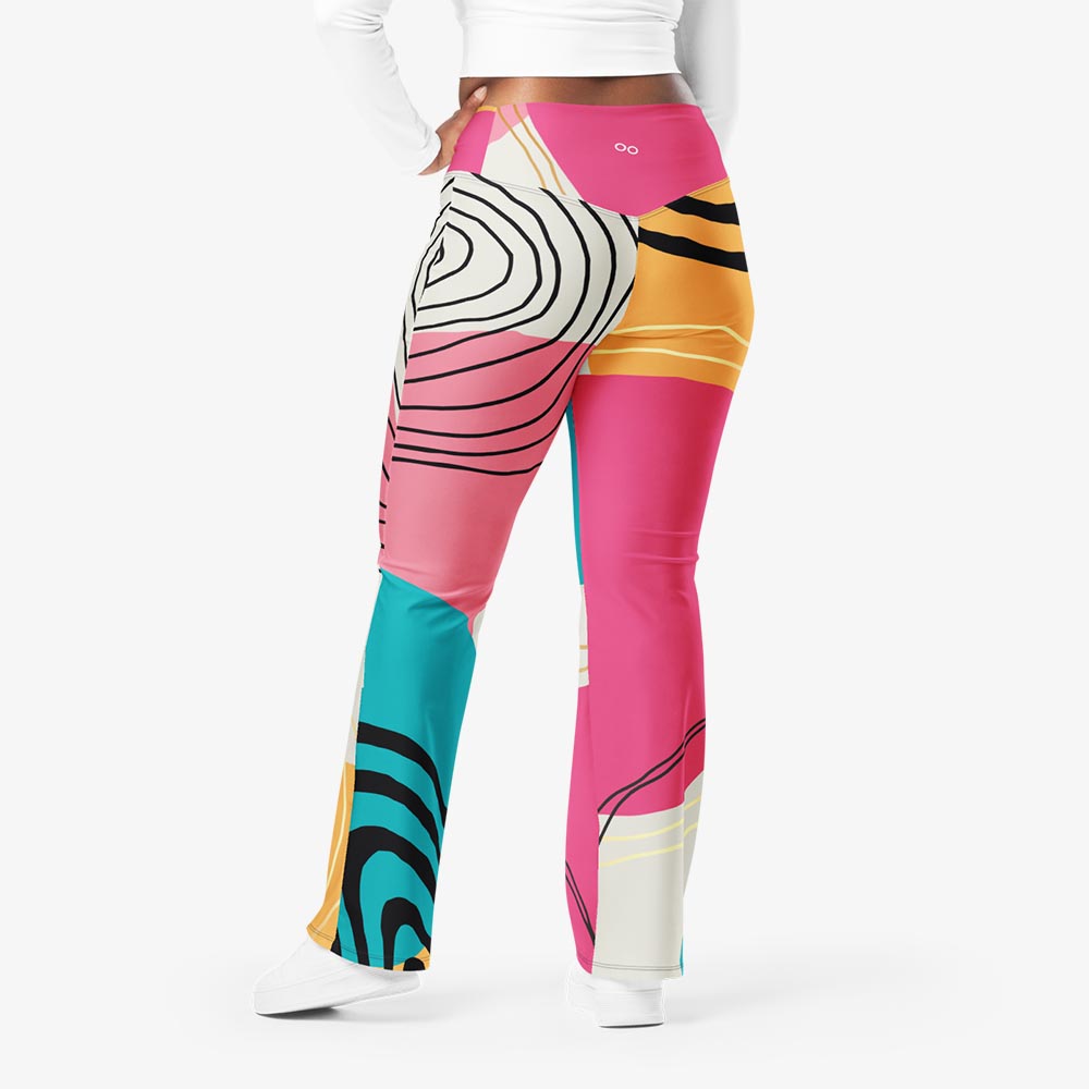 Modernist Flare Leggings – Fuchsia/Turquoise