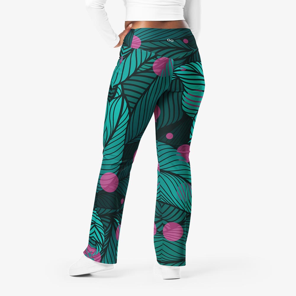 Fireflies Flare Leggings – Green/Pink