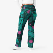 WAREHOUSE Recycled Flare leggings "Fireflies" Green/Pink