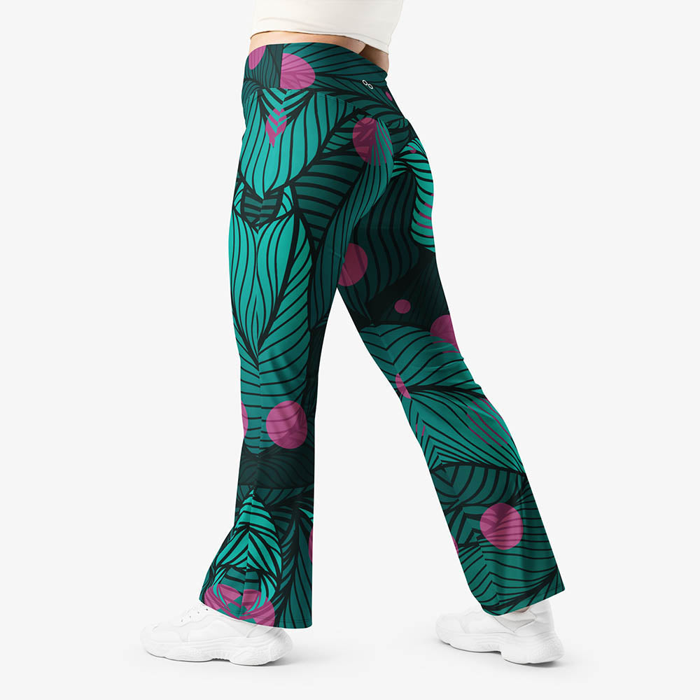 Fireflies Flare Leggings – Green/Pink