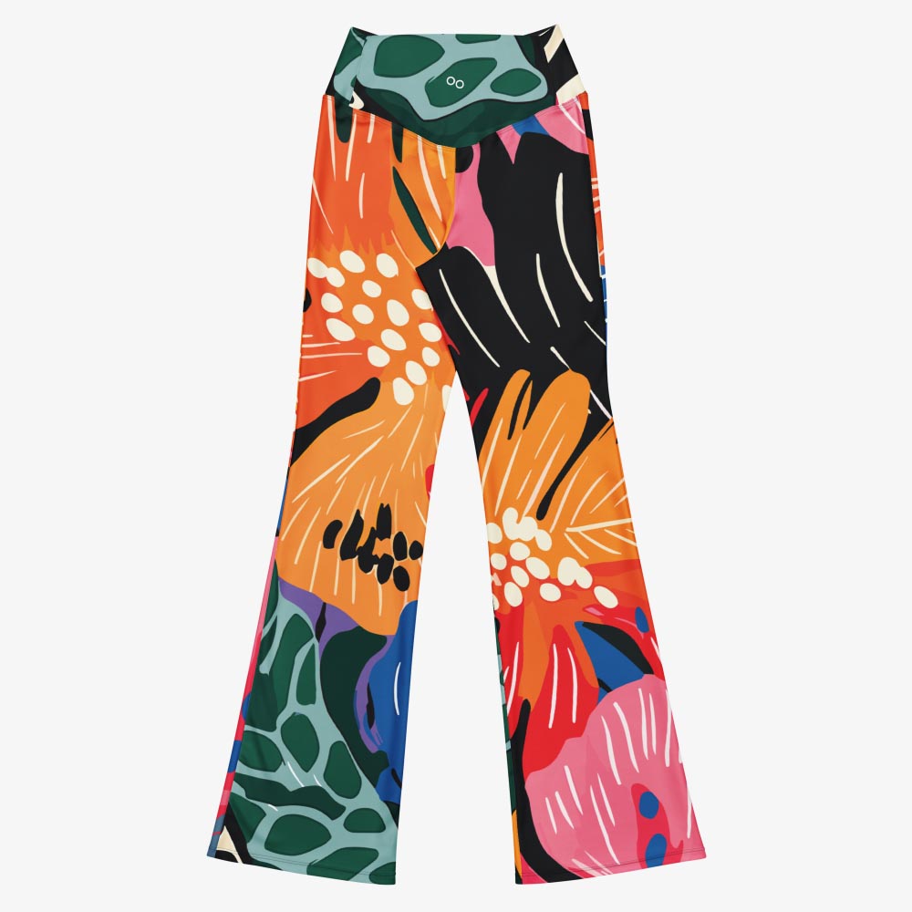 Stripes & Petals Flare Leggings
