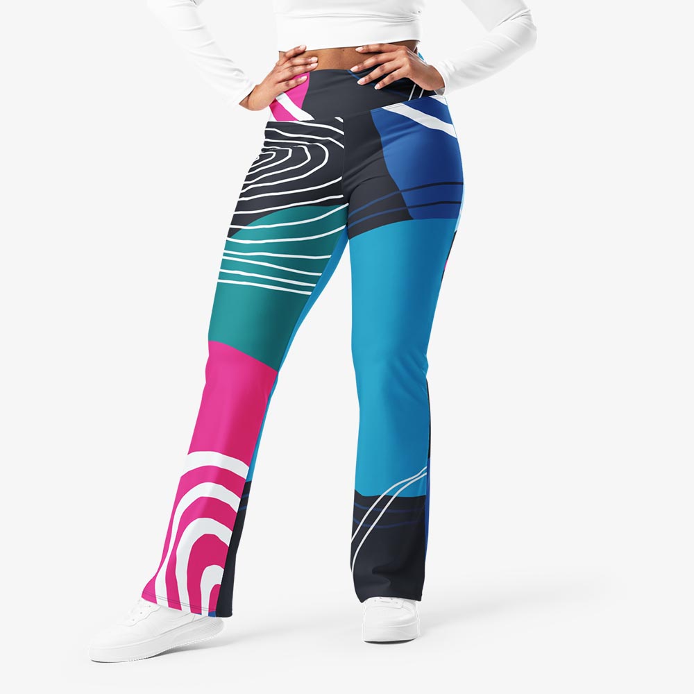 Modernist Flare Leggings – Blue/Pink