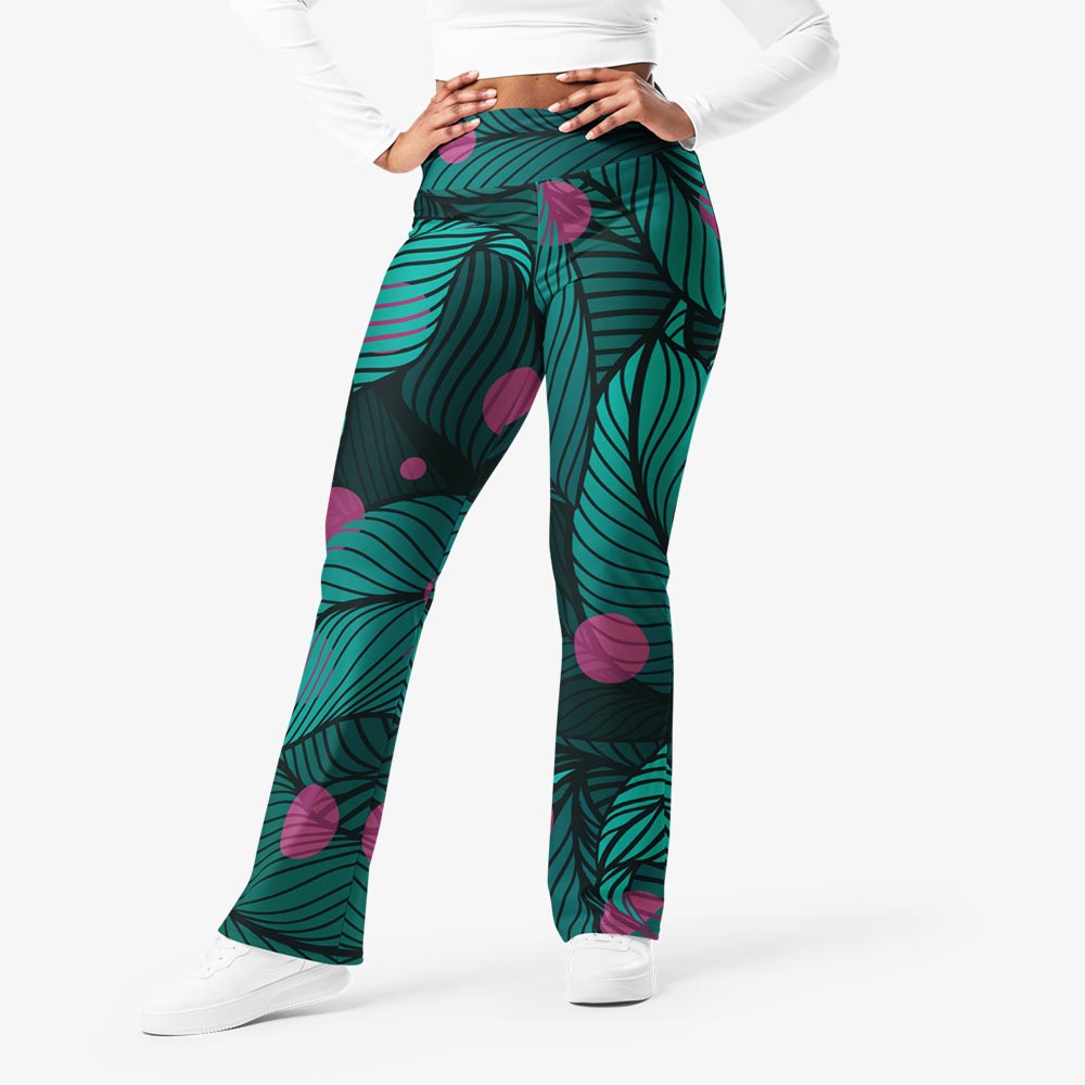 Fireflies Flare Leggings – Green/Pink