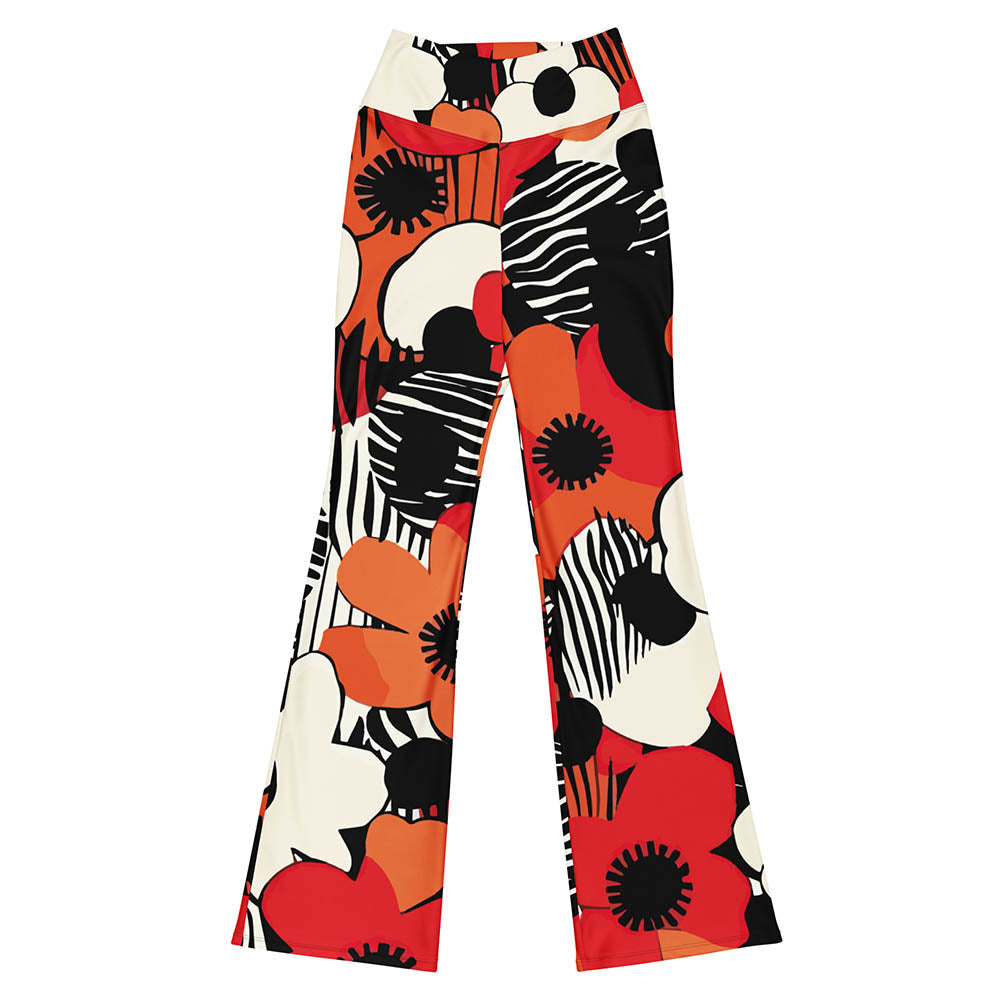 Zebra Blossom Flare Leggings