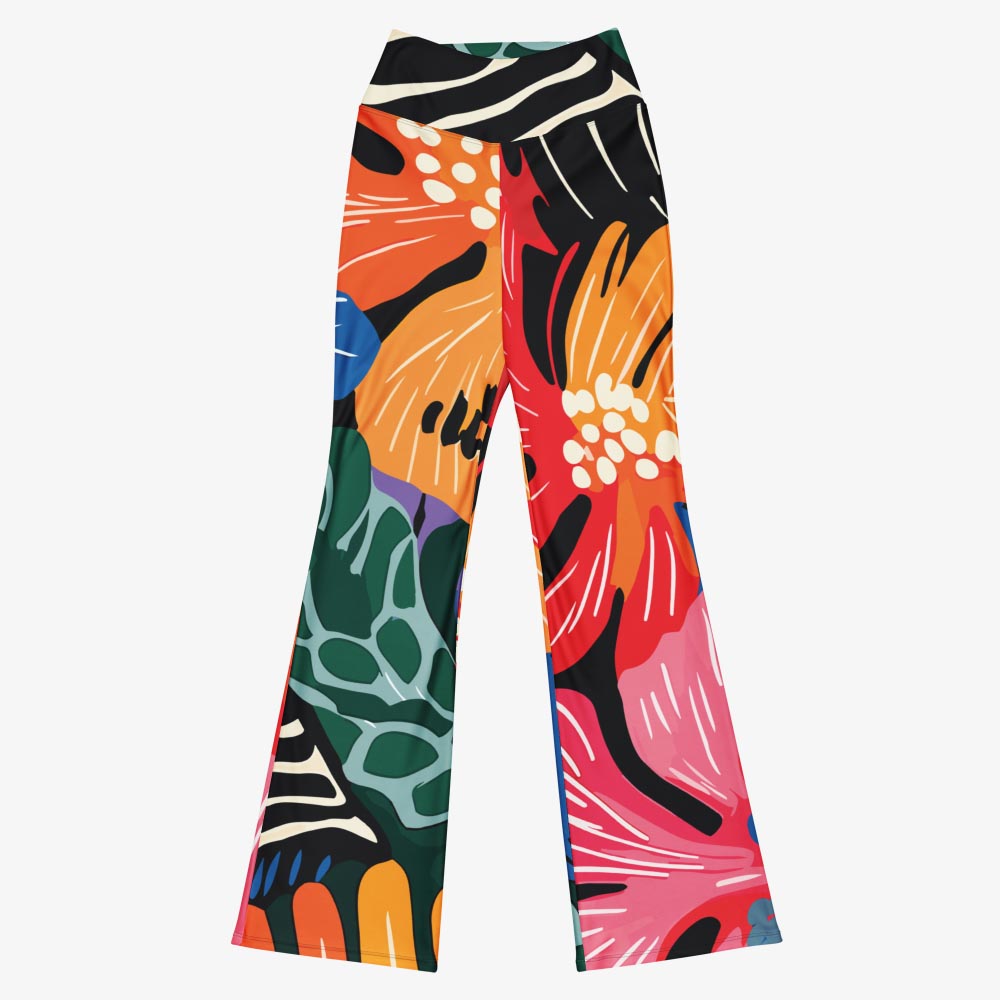 Stripes & Petals Flare Leggings