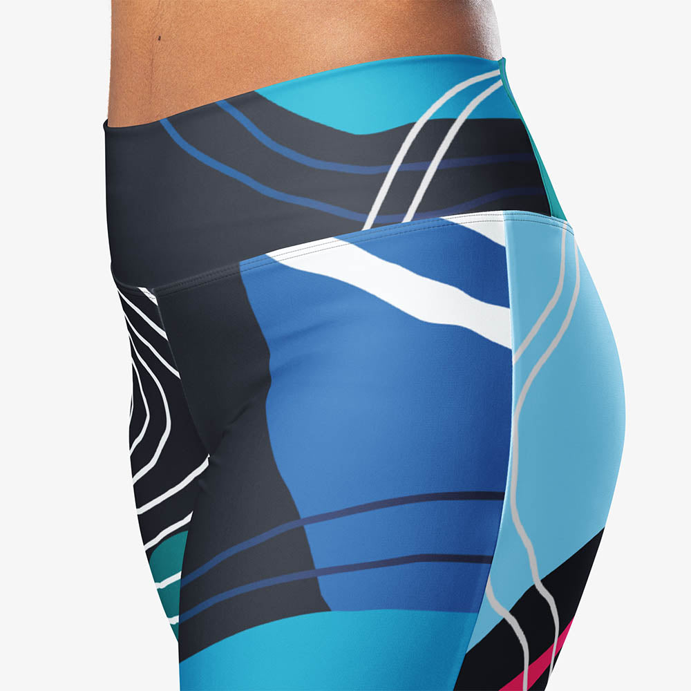 Modernist Flare Leggings – Blue/Pink