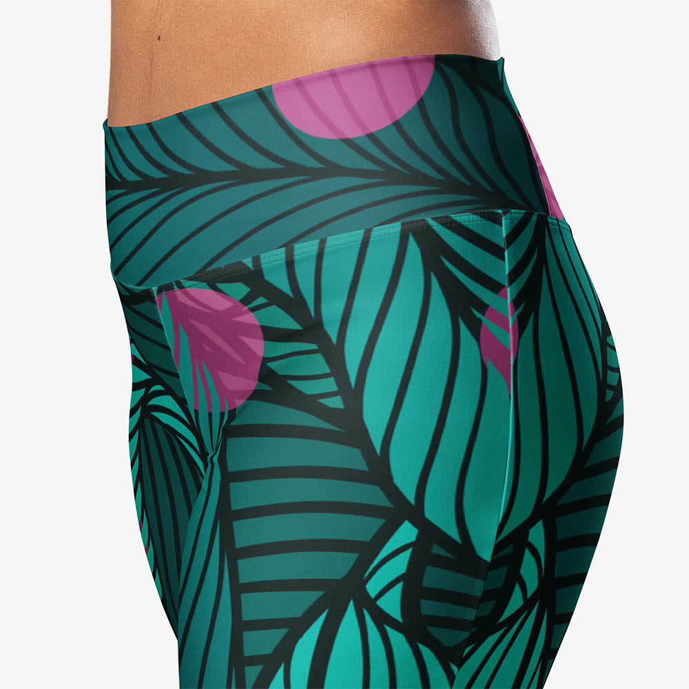 Fireflies Flare Leggings – Green/Pink