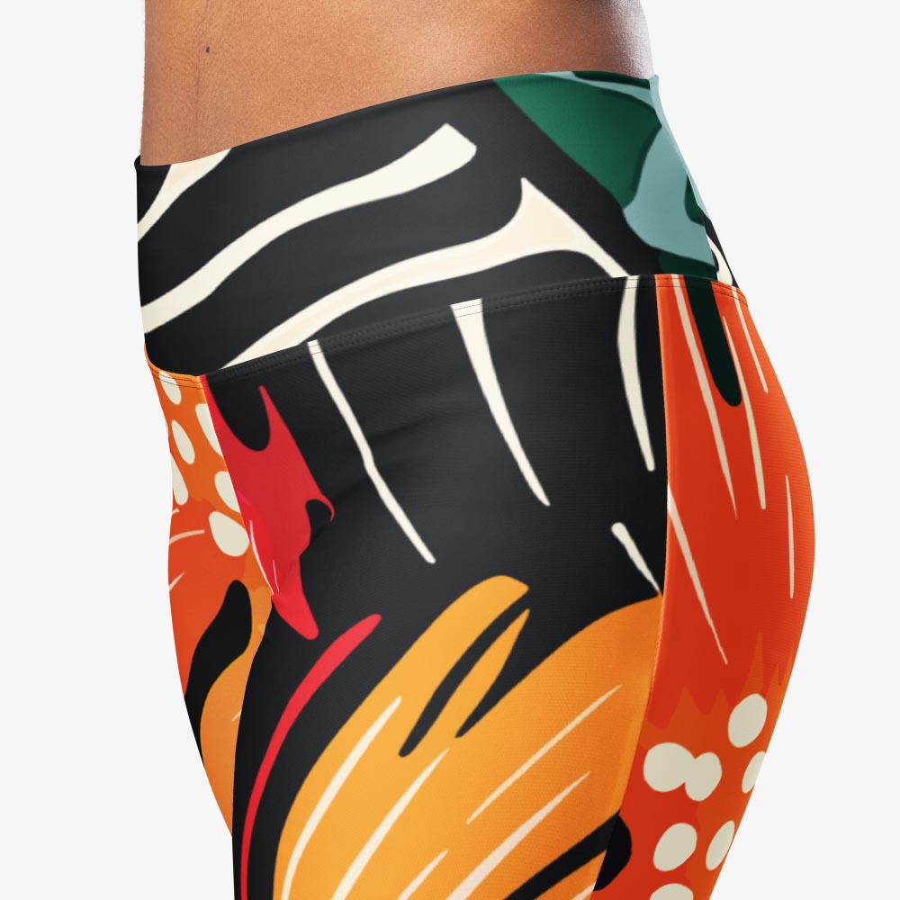 Stripes & Petals Flare Leggings