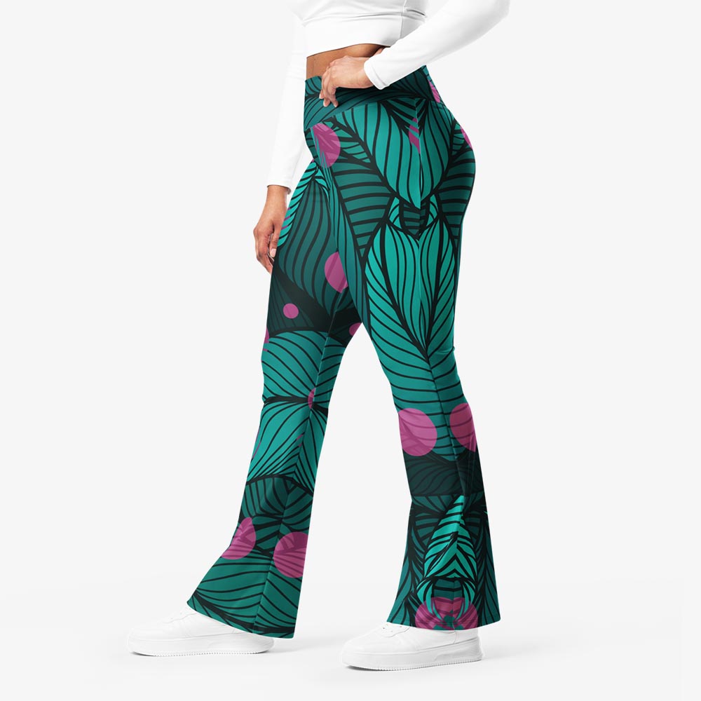 Fireflies Flare Leggings – Green/Pink