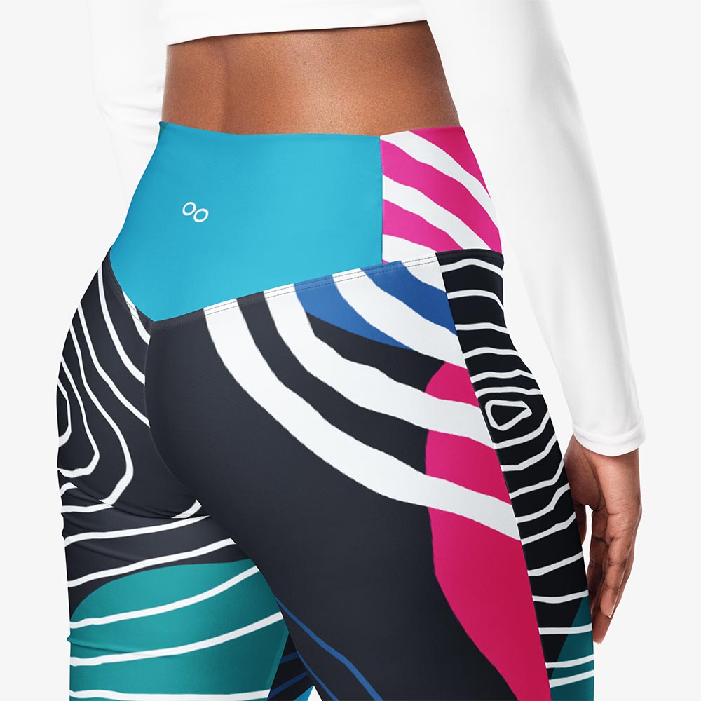 Modernist Flare Leggings – Blue/Pink