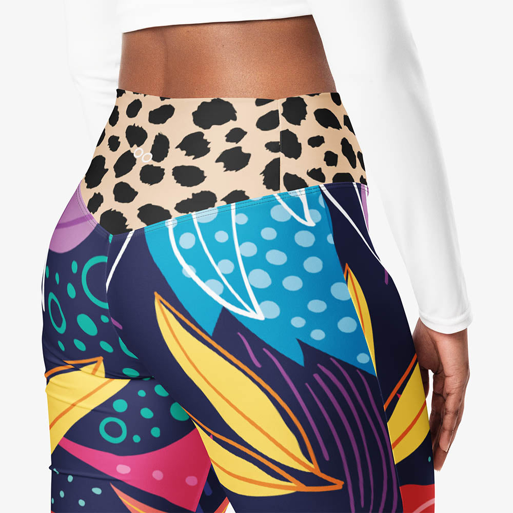Animal Leaves Flare Leggings