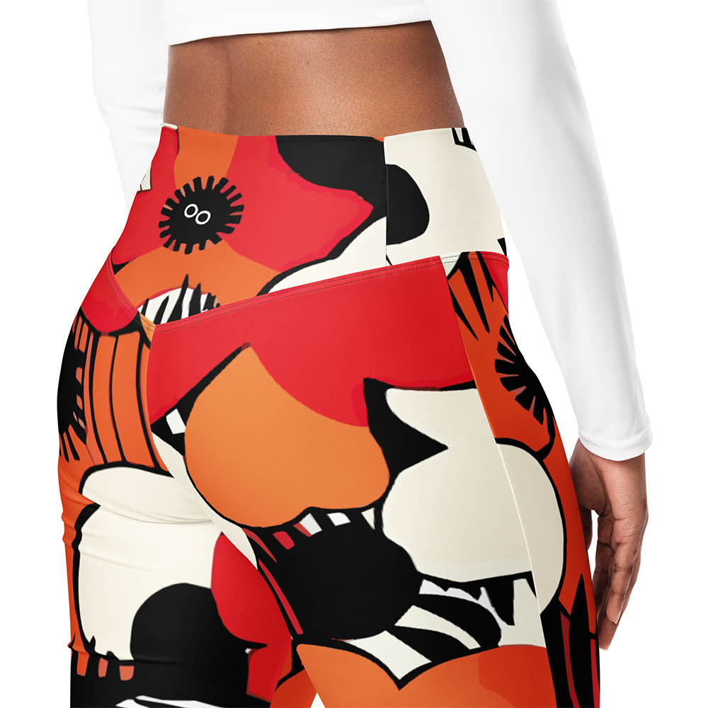 Zebra Blossom Flare Leggings