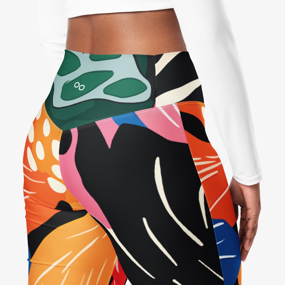 Stripes & Petals Flare Leggings