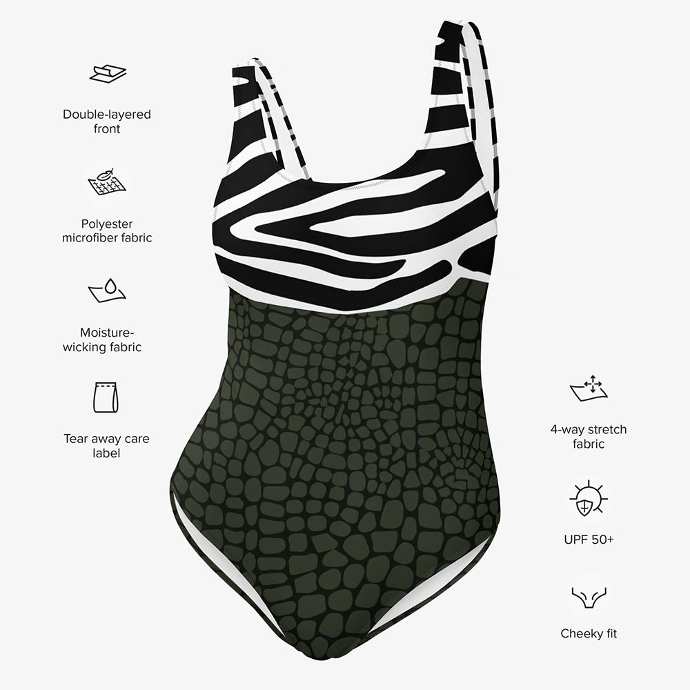 CrocoZebra Swimsuit – Green