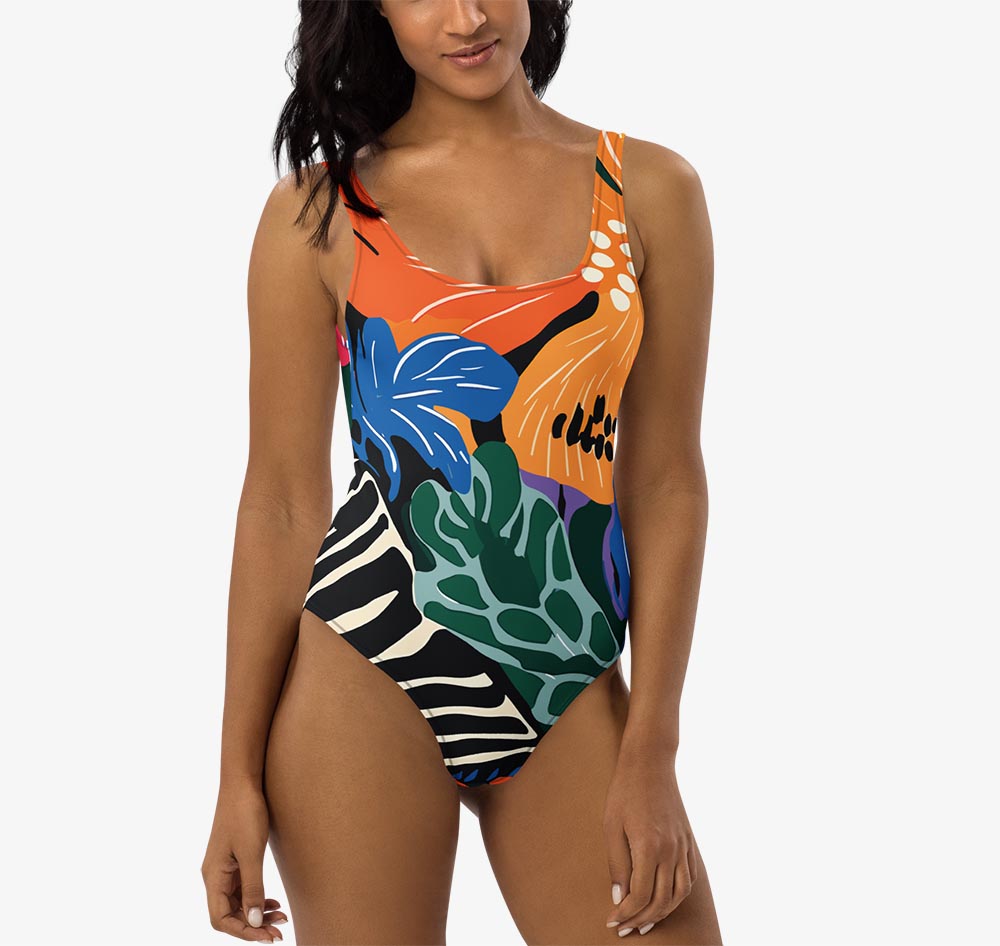 Stripes & Petals Swimsuit