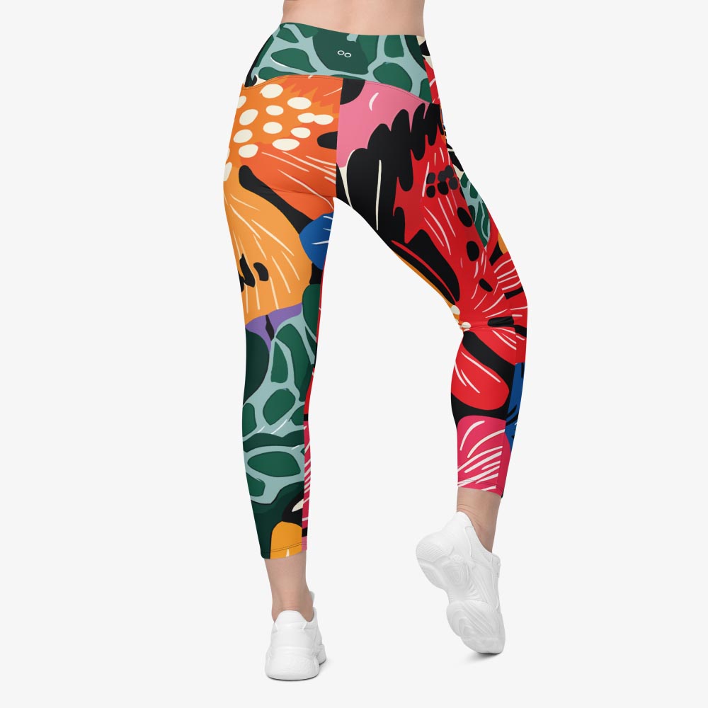 Stripes & Petals Pocket Leggings