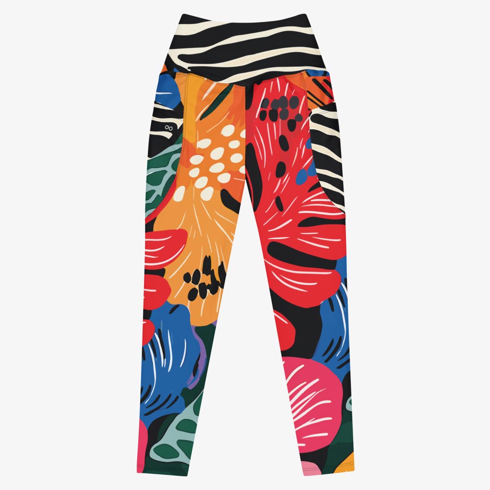 Stripes & Petals Pocket Leggings