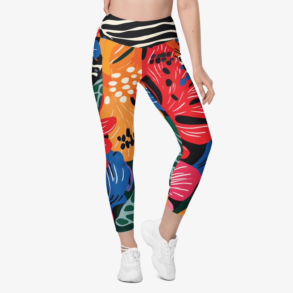 Stripes & Petals Pocket Leggings