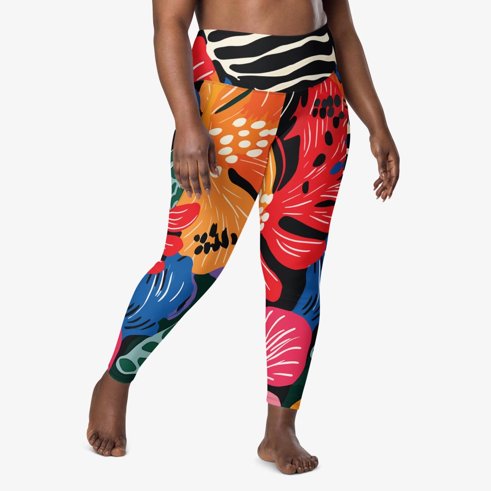 Stripes & Petals Pocket Leggings