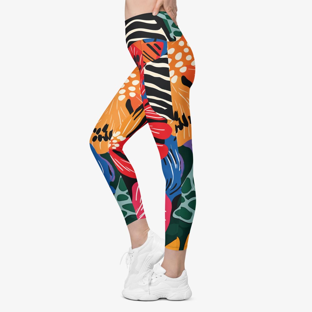 Stripes & Petals Pocket Leggings