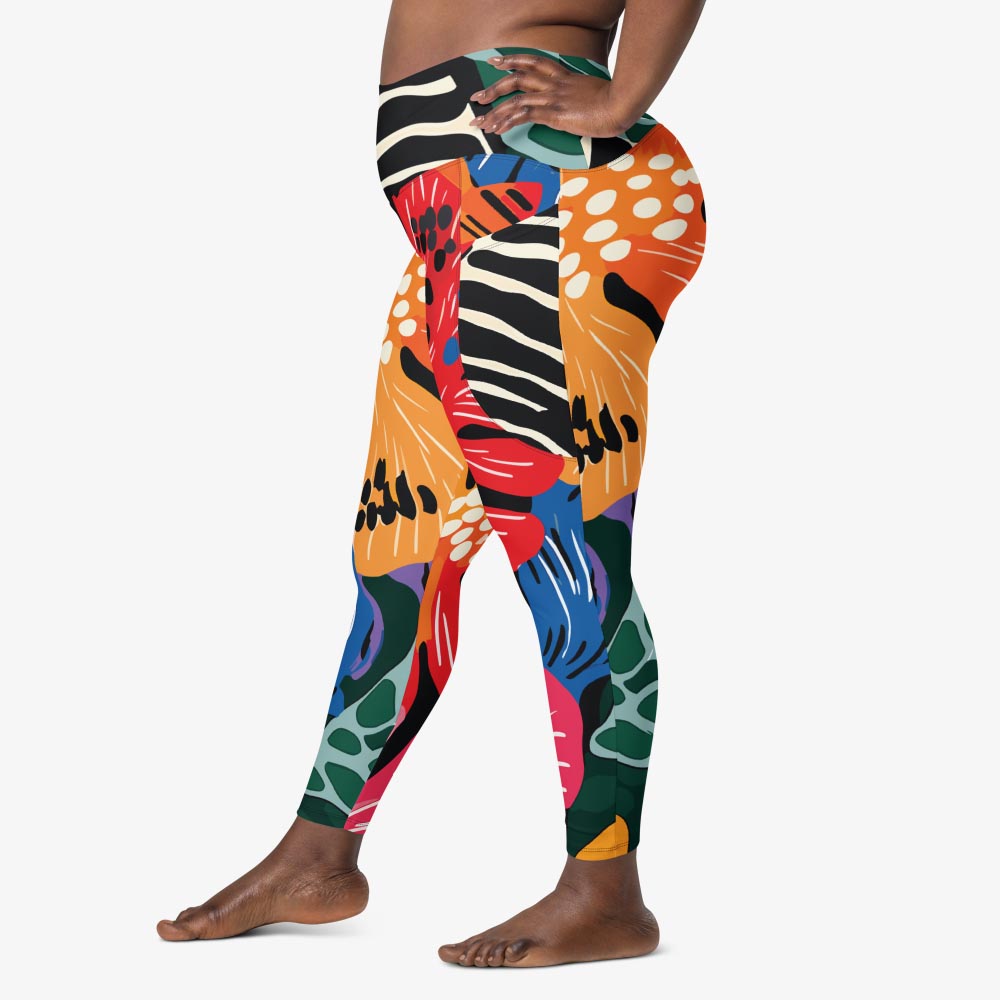 Stripes & Petals Pocket Leggings