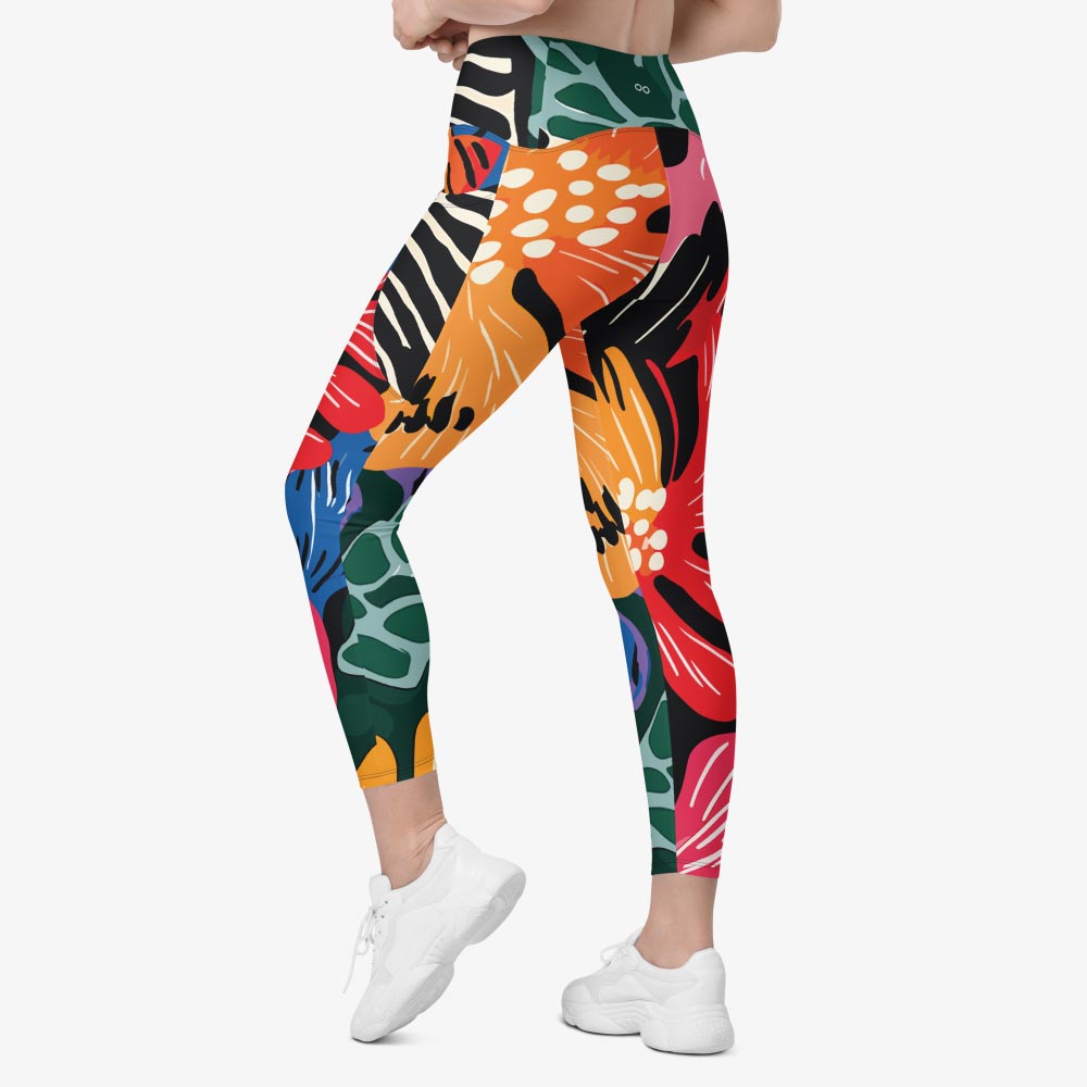 Stripes & Petals Pocket Leggings