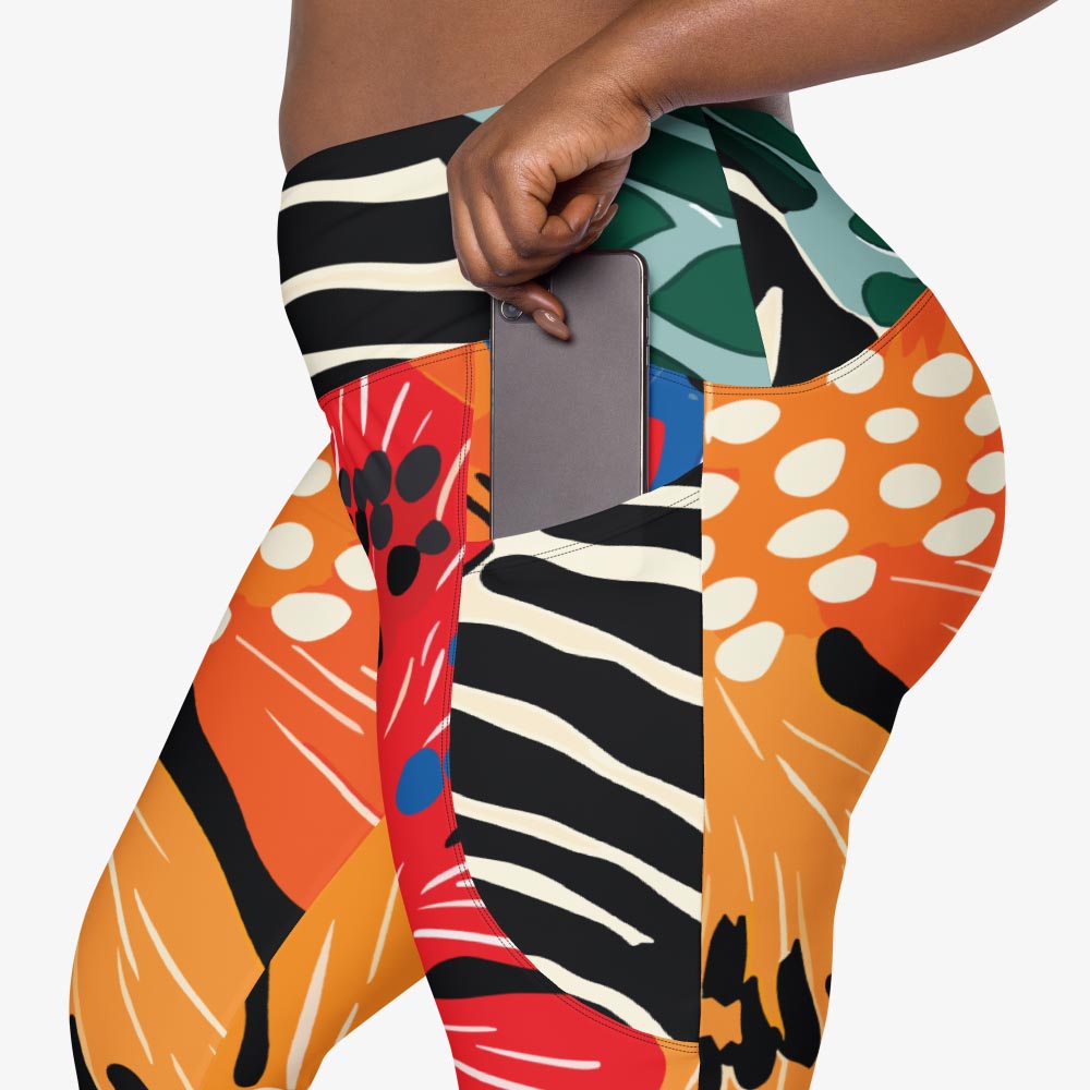 Stripes & Petals Pocket Leggings