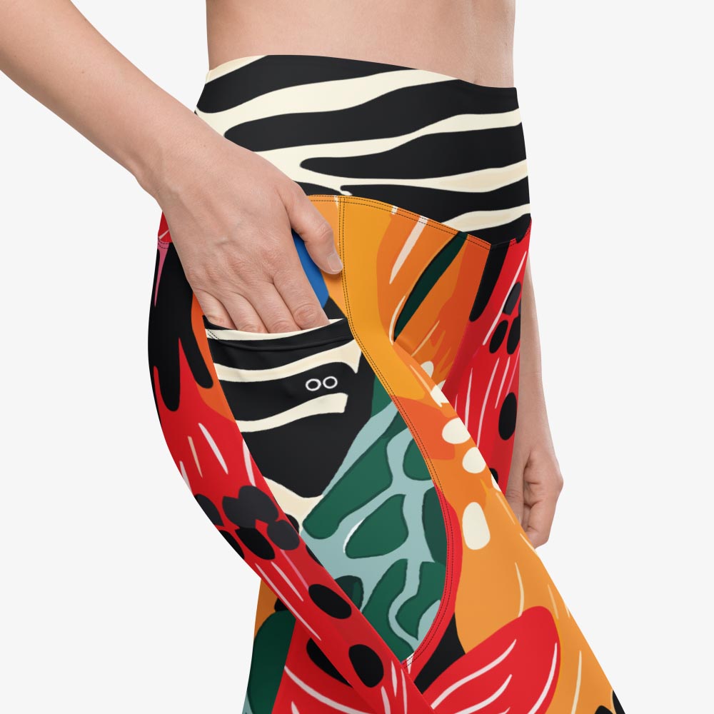 Stripes & Petals Pocket Leggings