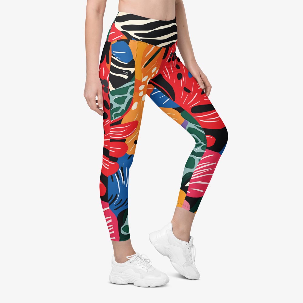 Stripes & Petals Pocket Leggings