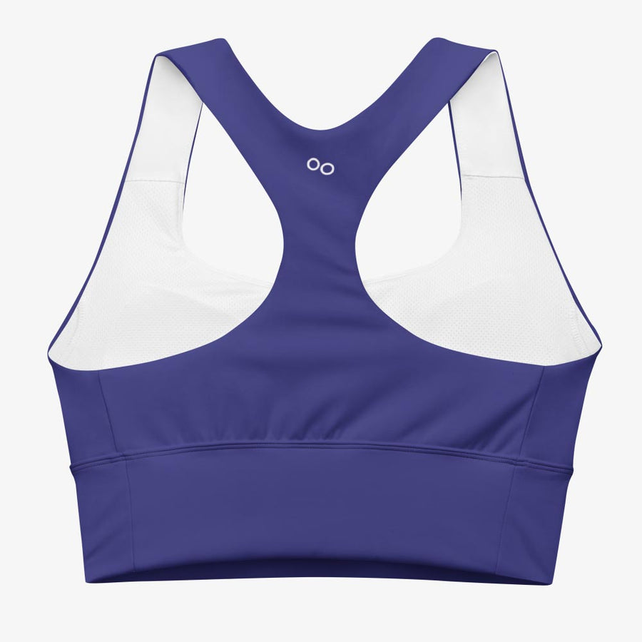 Monochrome Recycled High Impact Bra "Electric Maze" Blue